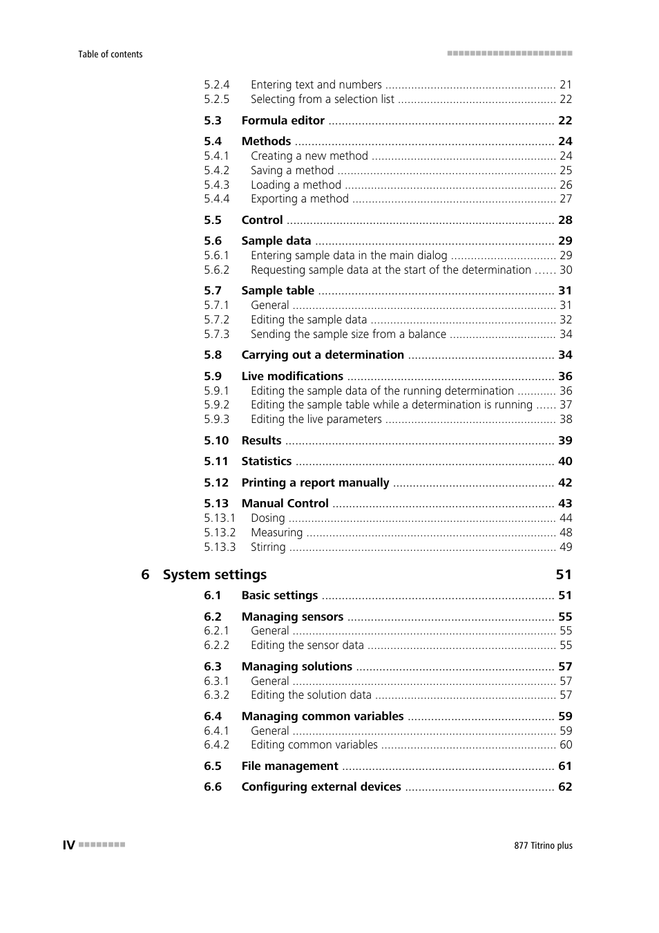 Metrohm 877 Titrino plus User Manual | Page 6 / 139