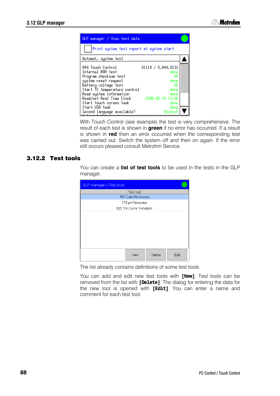 2 test tools | Metrohm 840 PC Control 5.0 / Touch Control User Manual | Page 100 / 351
