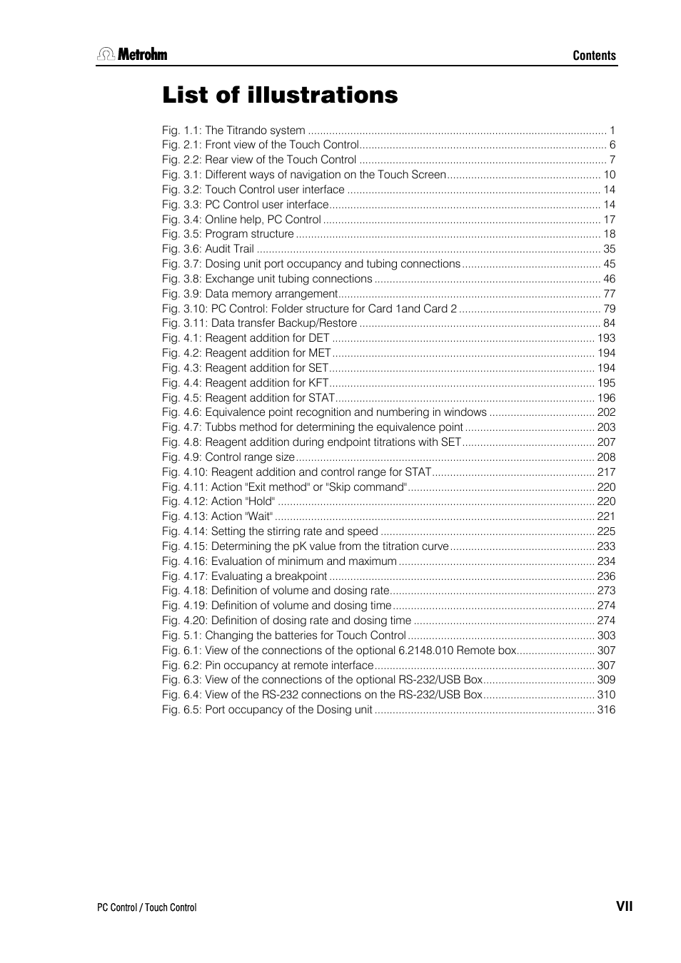 List of illustrations | Metrohm 840 PC Control 5.0 / Touch Control User Manual | Page 11 / 351