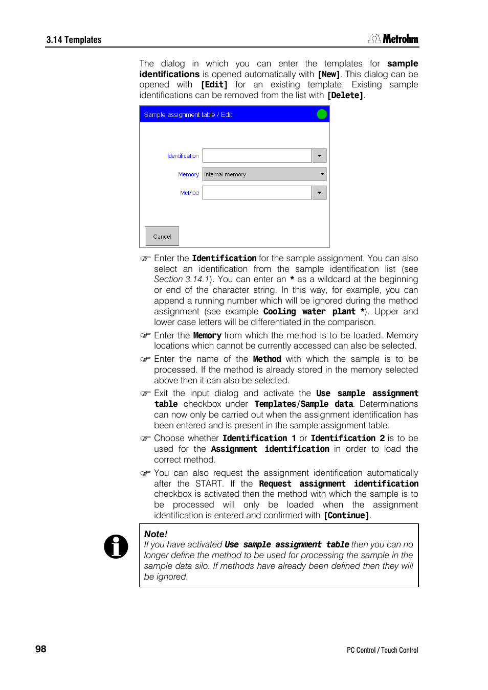 Metrohm 840 PC Control 5.0 / Touch Control User Manual | Page 110 / 351