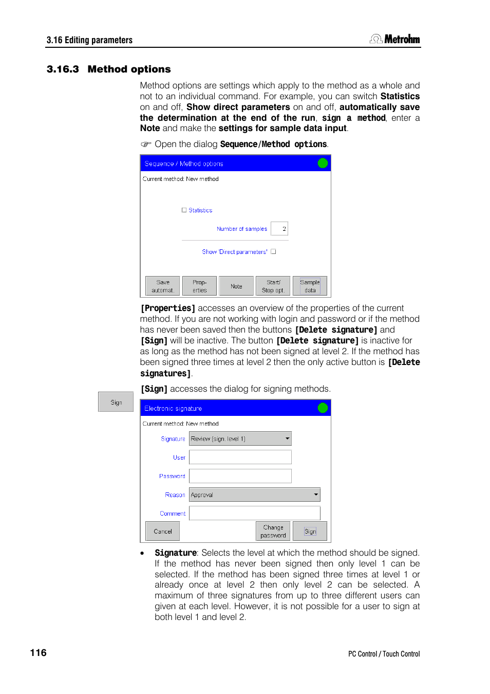 3 method options | Metrohm 840 PC Control 5.0 / Touch Control User Manual | Page 128 / 351