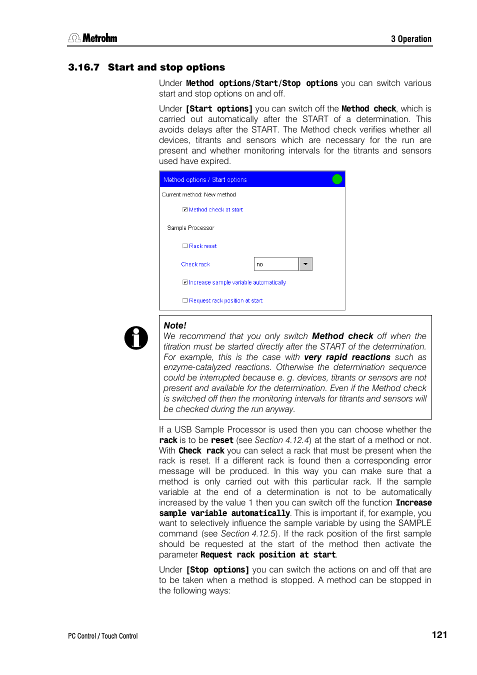 7 start and stop options | Metrohm 840 PC Control 5.0 / Touch Control User Manual | Page 133 / 351