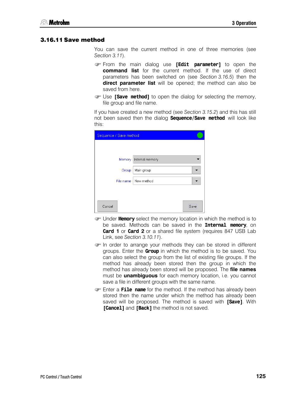 11 save method | Metrohm 840 PC Control 5.0 / Touch Control User Manual | Page 137 / 351