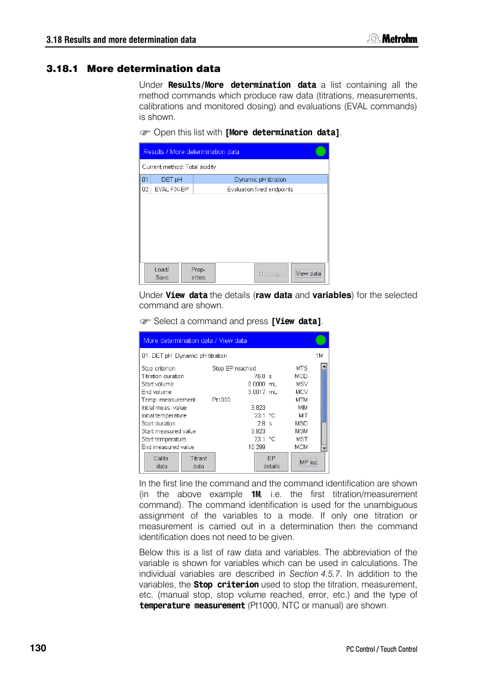 1 more determination data | Metrohm 840 PC Control 5.0 / Touch Control User Manual | Page 142 / 351