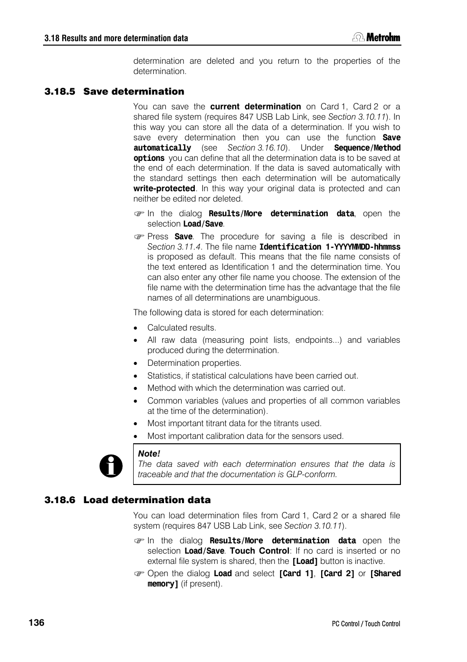 5 save determination, 6 load determination data | Metrohm 840 PC Control 5.0 / Touch Control User Manual | Page 148 / 351
