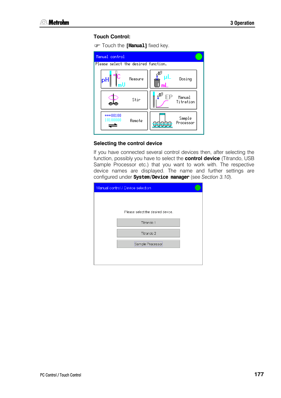 Metrohm 840 PC Control 5.0 / Touch Control User Manual | Page 189 / 351