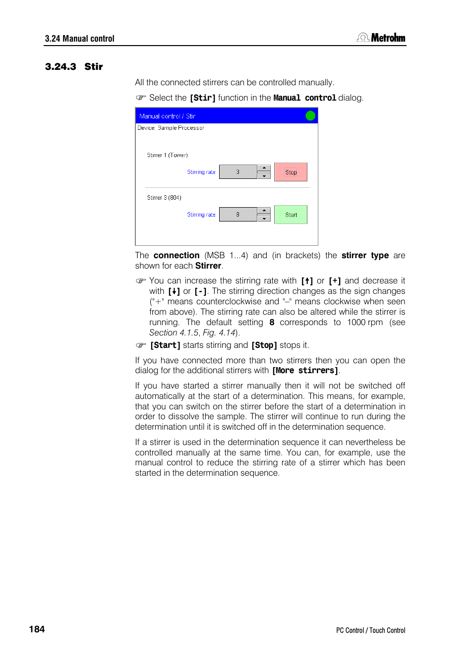 3 stir | Metrohm 840 PC Control 5.0 / Touch Control User Manual | Page 196 / 351
