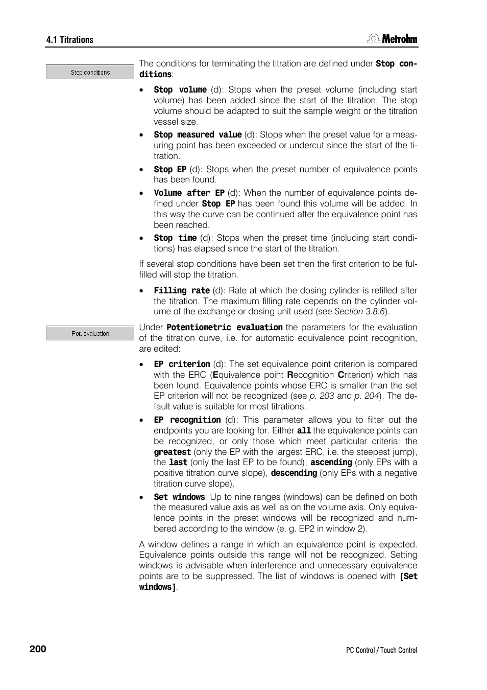 Metrohm 840 PC Control 5.0 / Touch Control User Manual | Page 212 / 351
