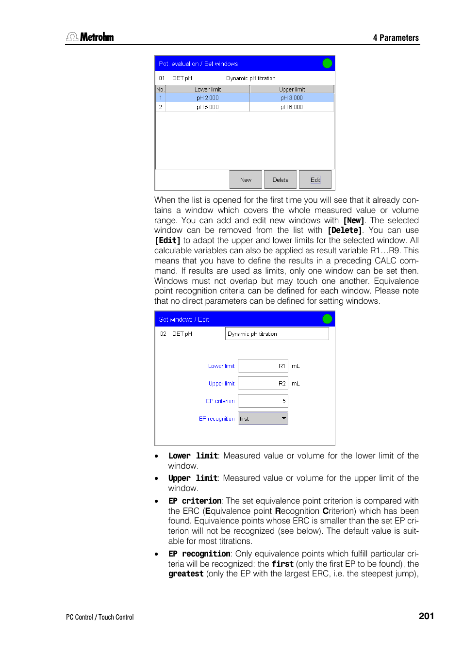 Metrohm 840 PC Control 5.0 / Touch Control User Manual | Page 213 / 351