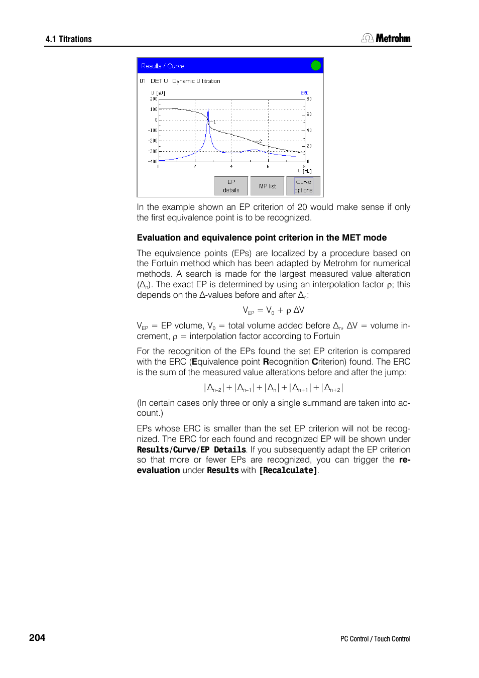 Metrohm 840 PC Control 5.0 / Touch Control User Manual | Page 216 / 351
