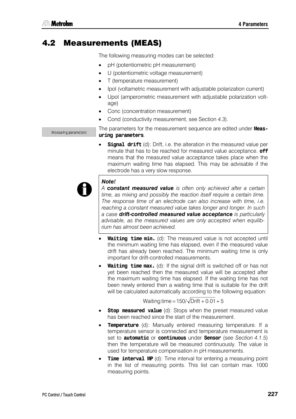 2 measurements (meas) | Metrohm 840 PC Control 5.0 / Touch Control User Manual | Page 239 / 351
