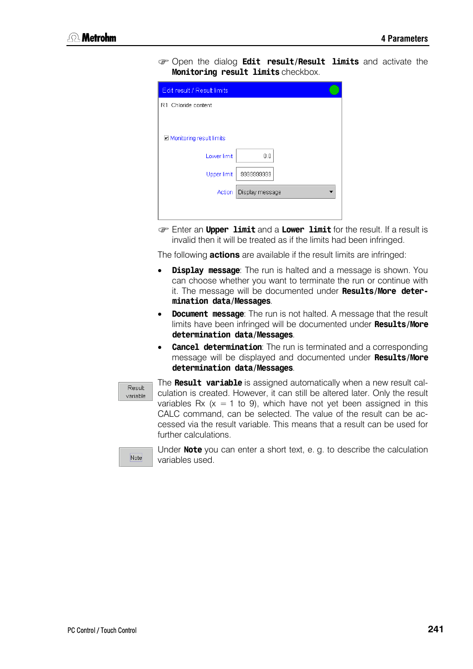 Metrohm 840 PC Control 5.0 / Touch Control User Manual | Page 253 / 351
