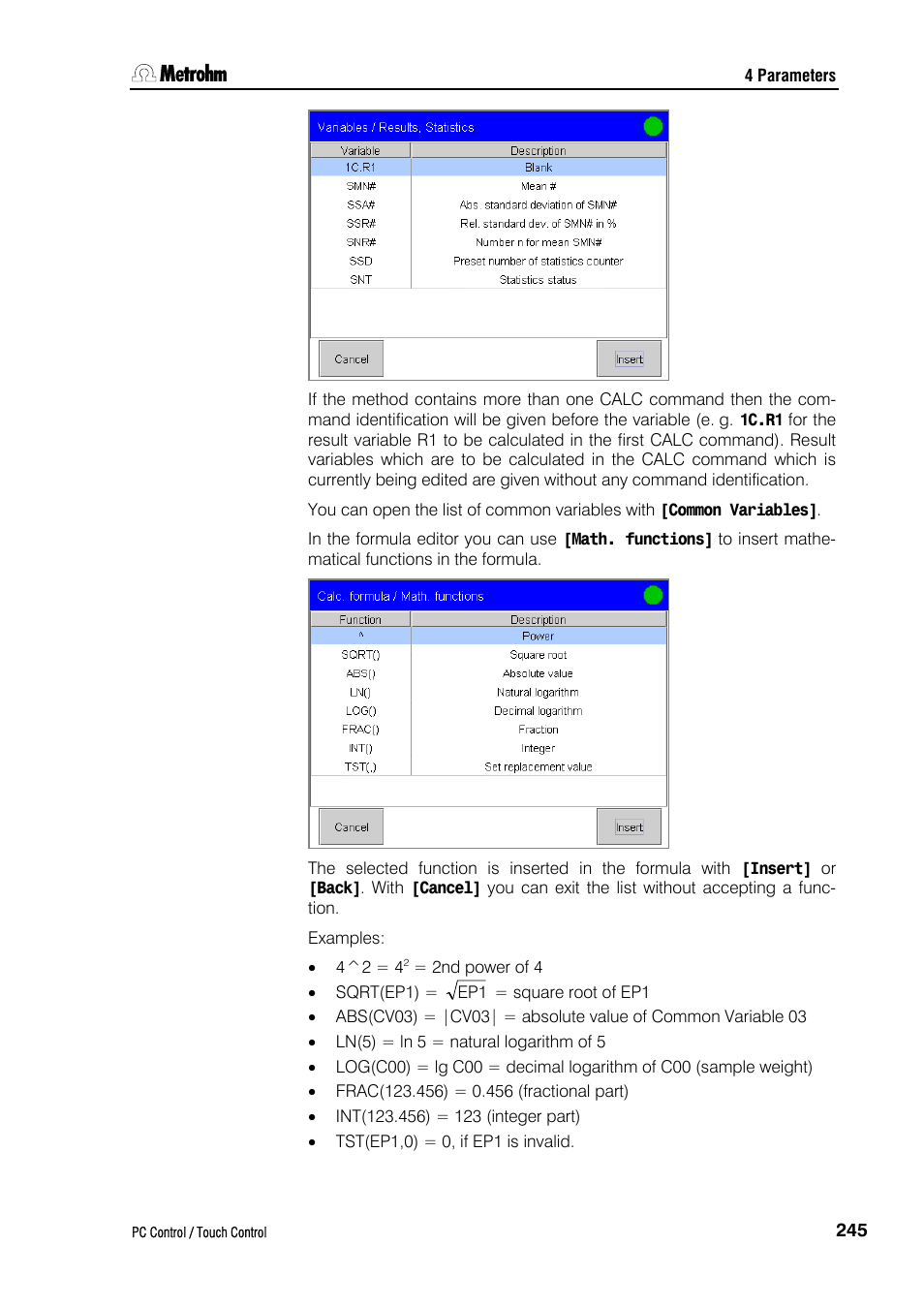 Metrohm 840 PC Control 5.0 / Touch Control User Manual | Page 257 / 351
