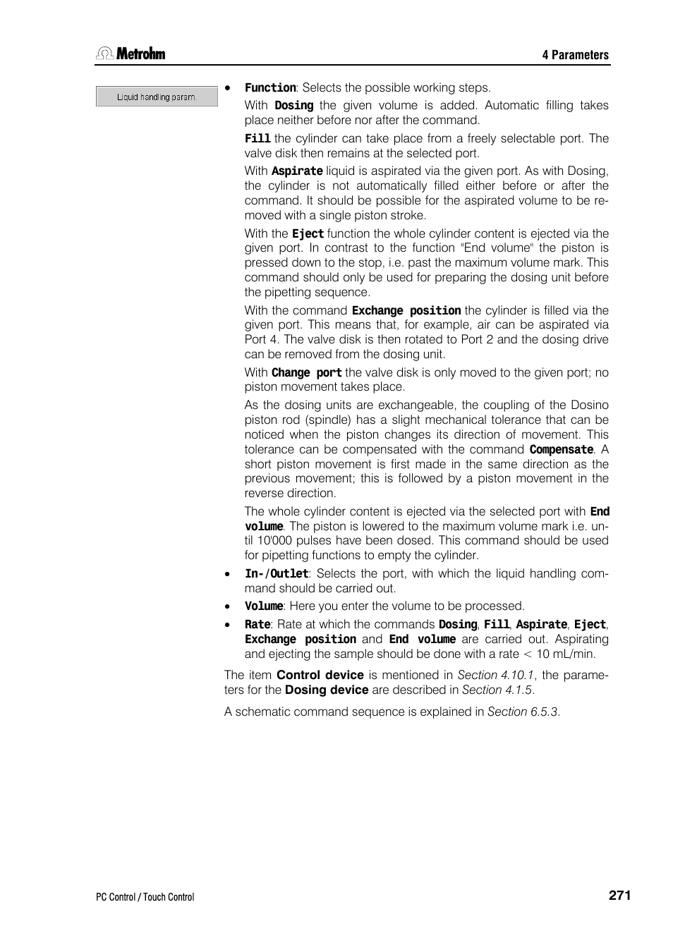 Metrohm 840 PC Control 5.0 / Touch Control User Manual | Page 283 / 351