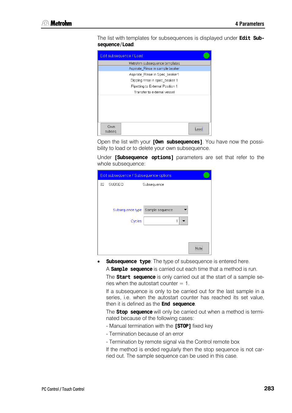 Metrohm 840 PC Control 5.0 / Touch Control User Manual | Page 295 / 351