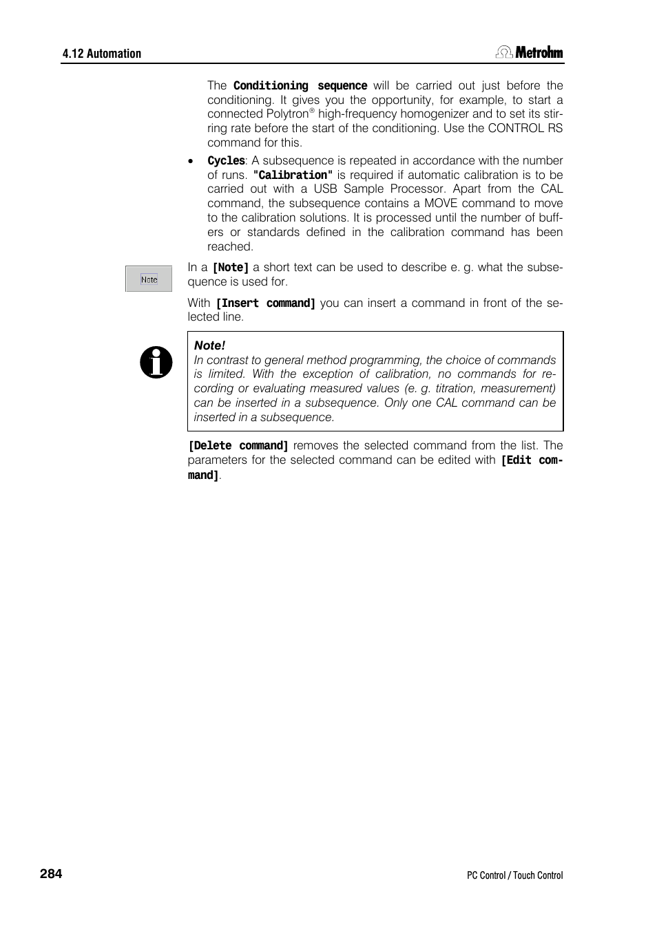 Metrohm 840 PC Control 5.0 / Touch Control User Manual | Page 296 / 351