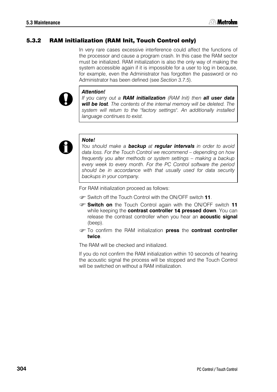 Metrohm 840 PC Control 5.0 / Touch Control User Manual | Page 316 / 351