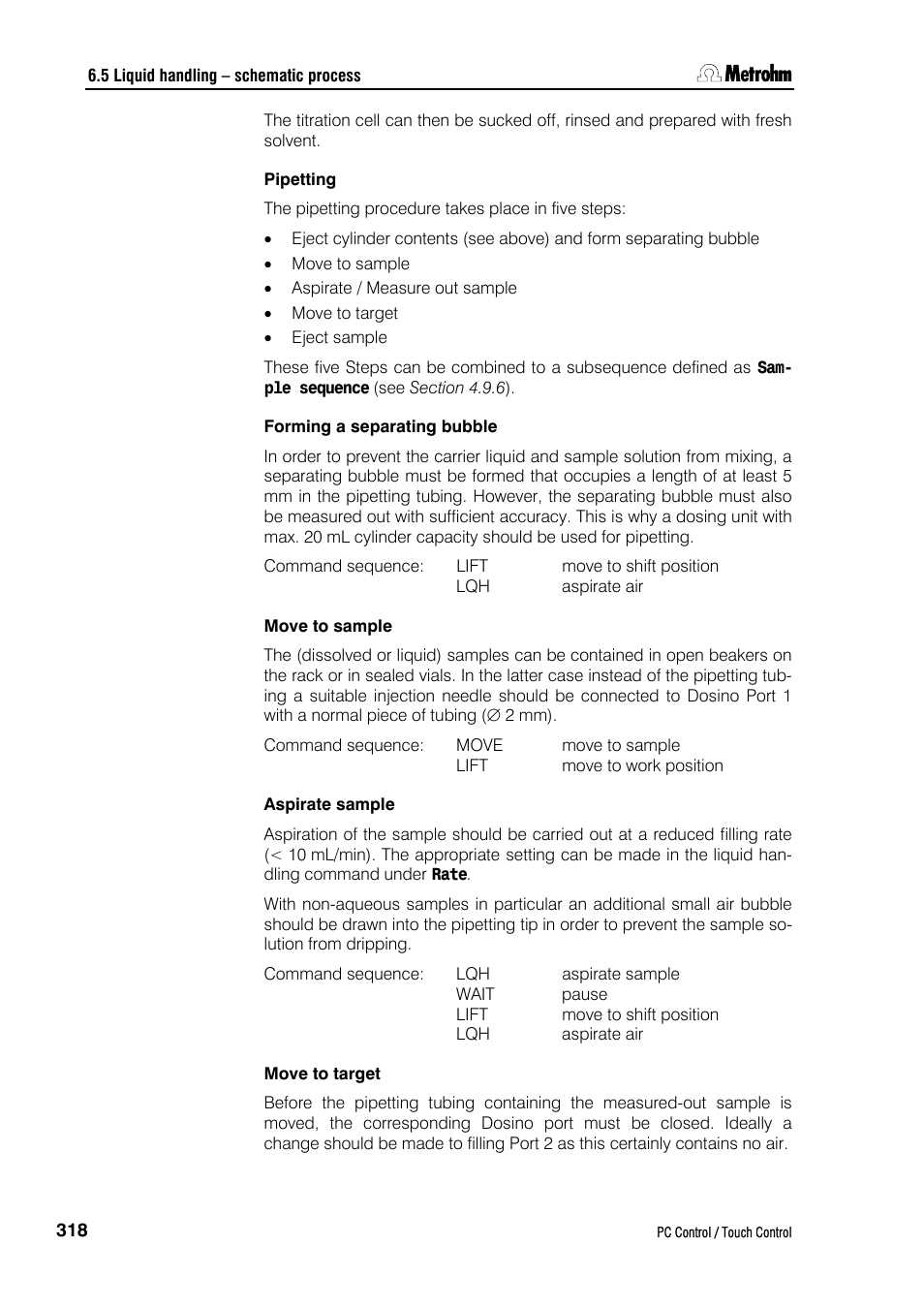 Metrohm 840 PC Control 5.0 / Touch Control User Manual | Page 330 / 351