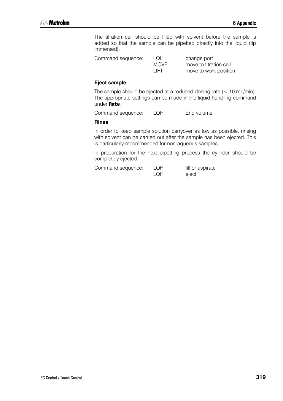Metrohm 840 PC Control 5.0 / Touch Control User Manual | Page 331 / 351