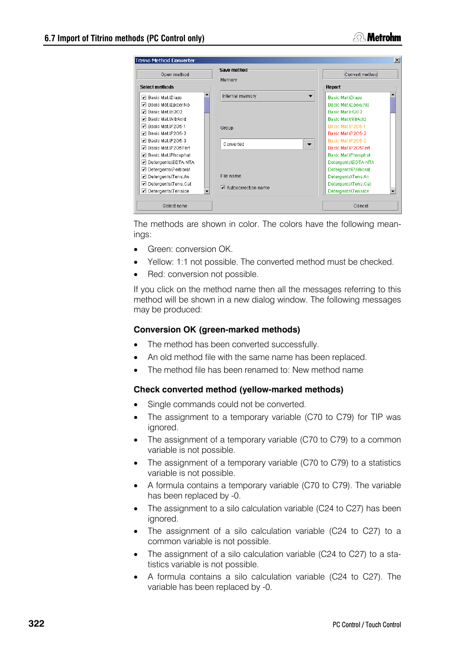 Metrohm 840 PC Control 5.0 / Touch Control User Manual | Page 334 / 351