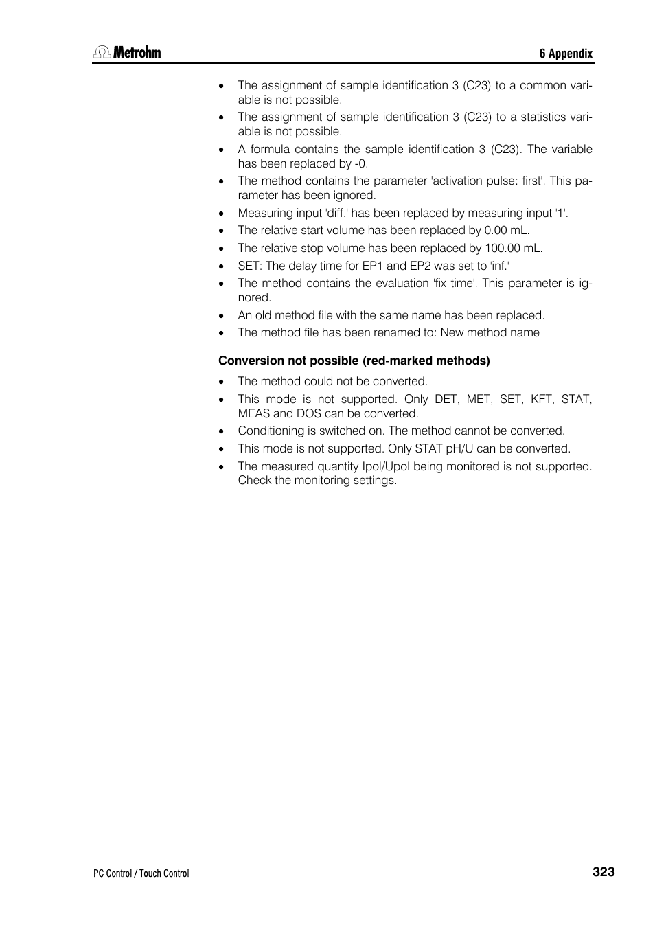 Metrohm 840 PC Control 5.0 / Touch Control User Manual | Page 335 / 351