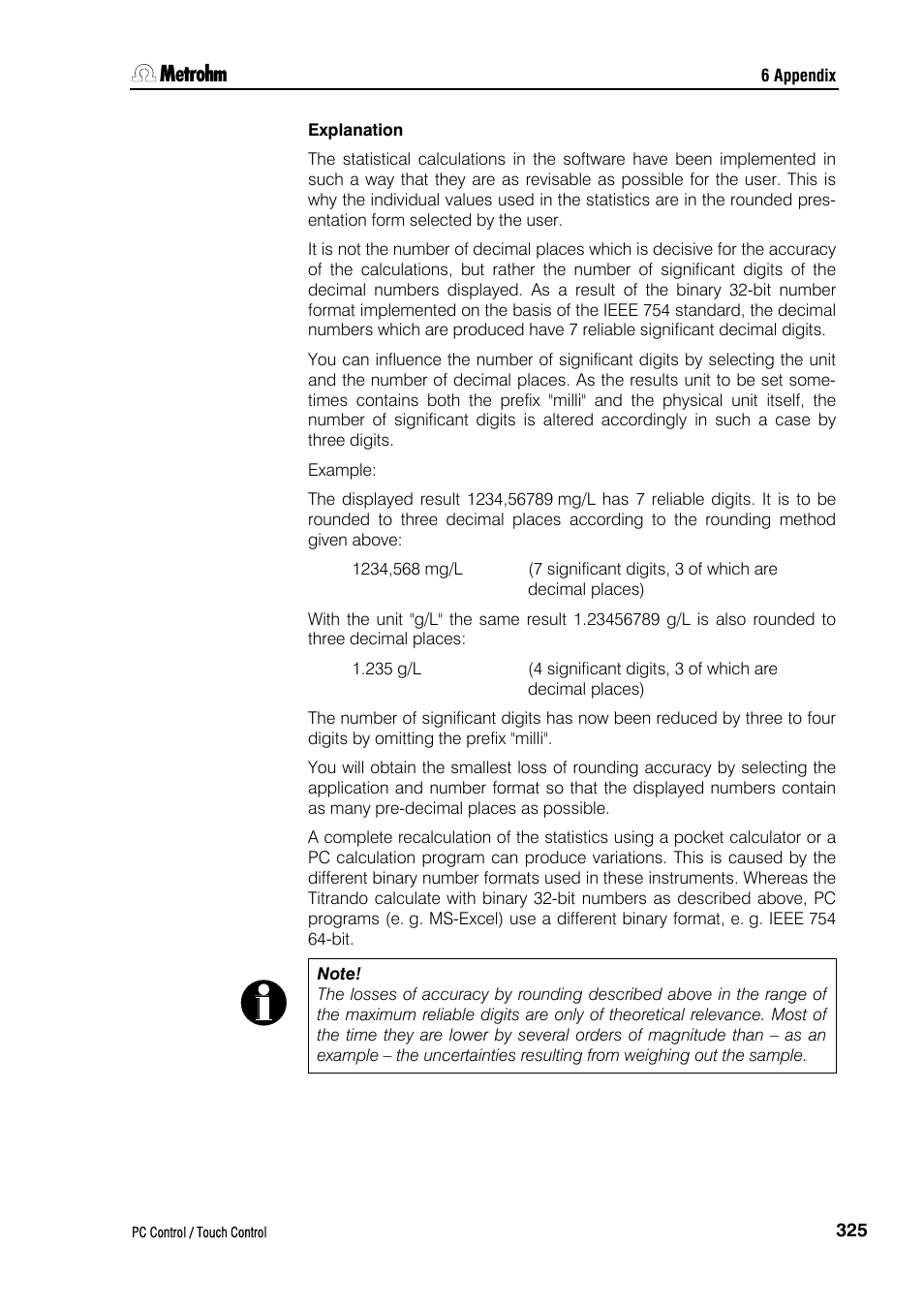 Metrohm 840 PC Control 5.0 / Touch Control User Manual | Page 337 / 351