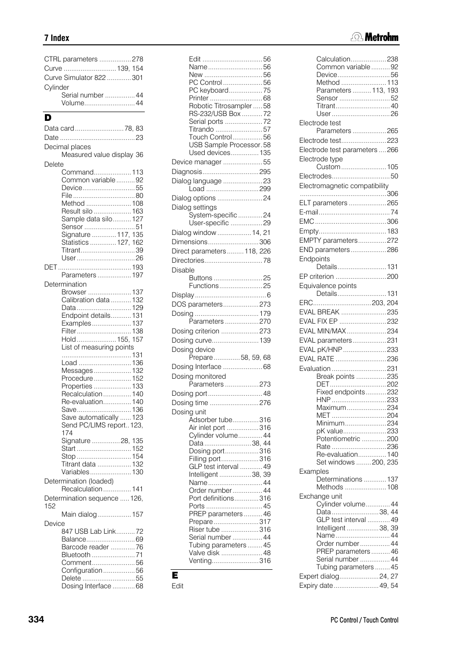 Metrohm 840 PC Control 5.0 / Touch Control User Manual | Page 346 / 351