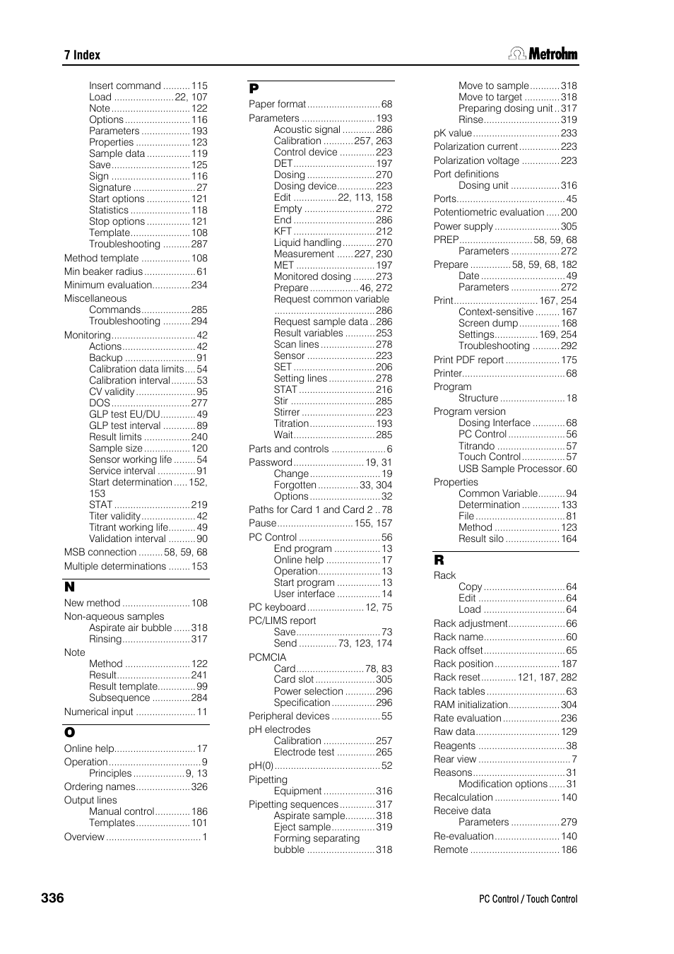 Metrohm 840 PC Control 5.0 / Touch Control User Manual | Page 348 / 351
