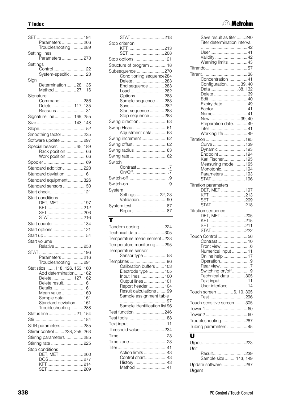 Metrohm 840 PC Control 5.0 / Touch Control User Manual | Page 350 / 351