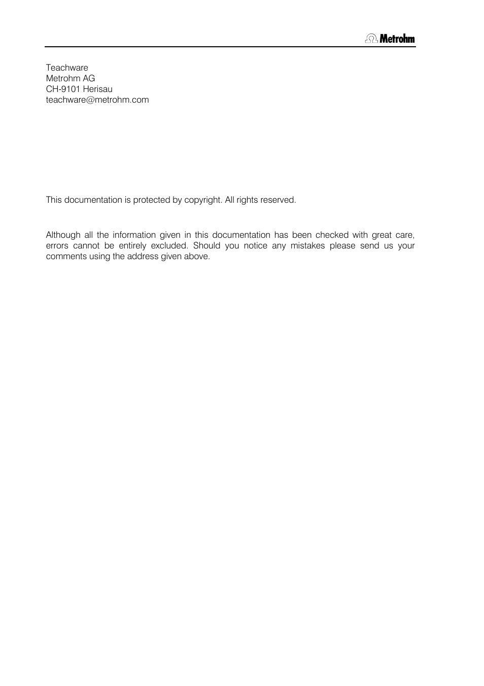 Metrohm 840 PC Control 5.0 / Touch Control User Manual | Page 4 / 351