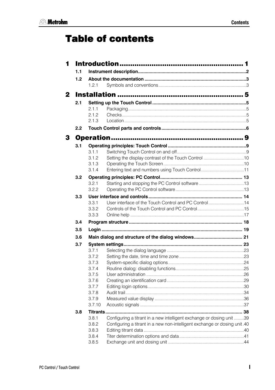 Metrohm 840 PC Control 5.0 / Touch Control User Manual | Page 5 / 351