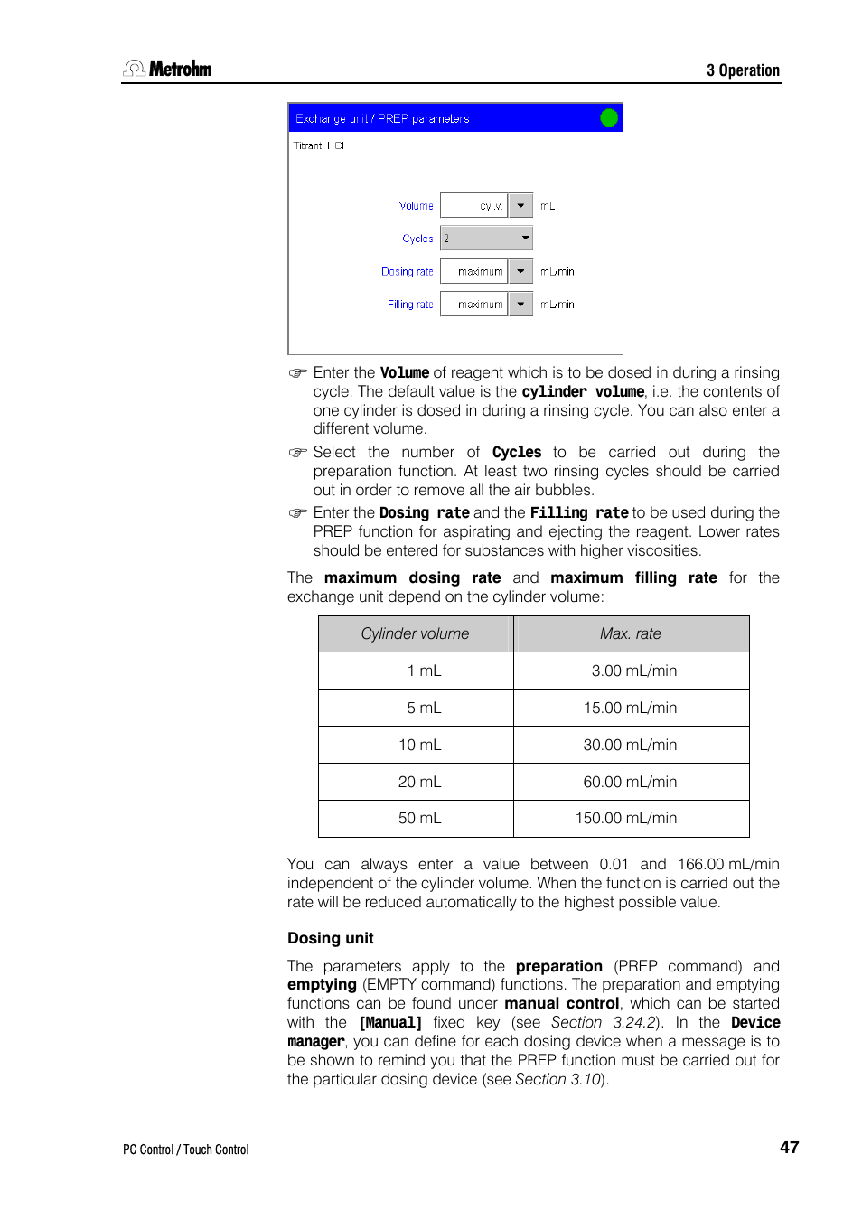 Dosing unit | Metrohm 840 PC Control 5.0 / Touch Control User Manual | Page 59 / 351