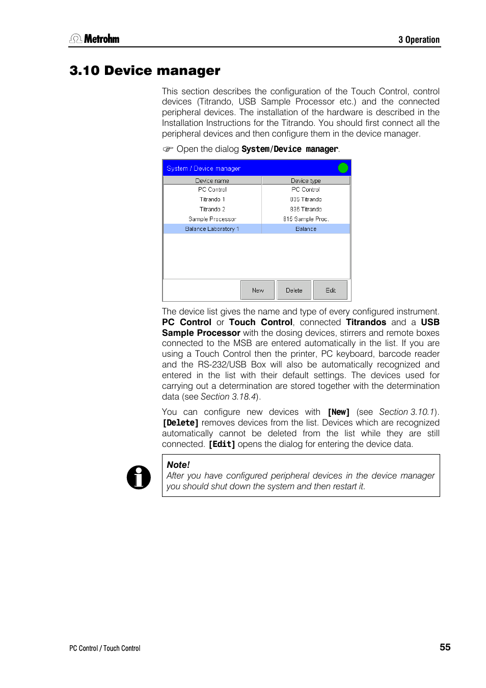 10 device manager | Metrohm 840 PC Control 5.0 / Touch Control User Manual | Page 67 / 351