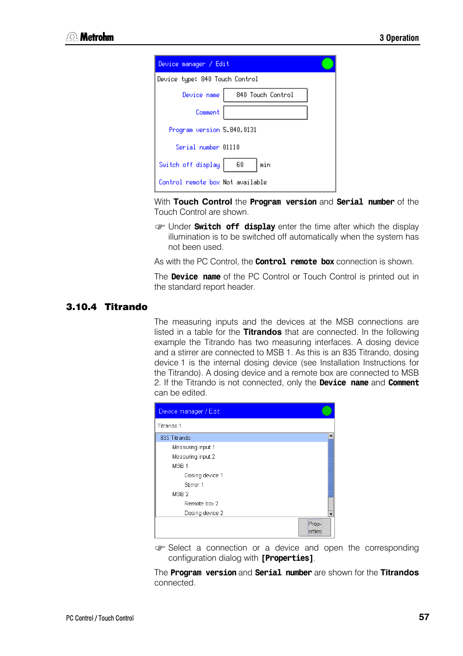 4 titrando | Metrohm 840 PC Control 5.0 / Touch Control User Manual | Page 69 / 351