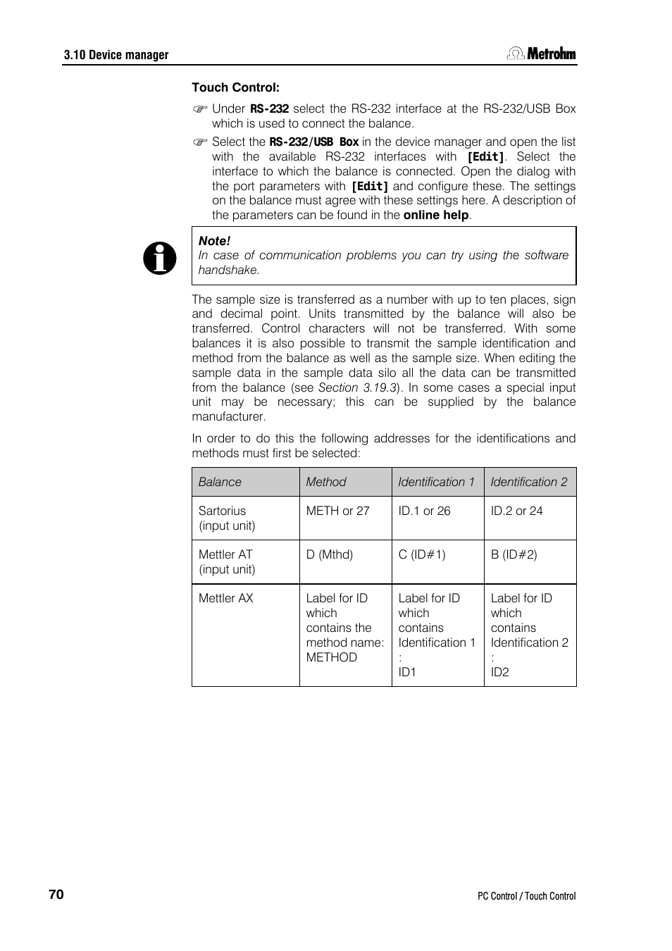 Touch control | Metrohm 840 PC Control 5.0 / Touch Control User Manual | Page 82 / 351