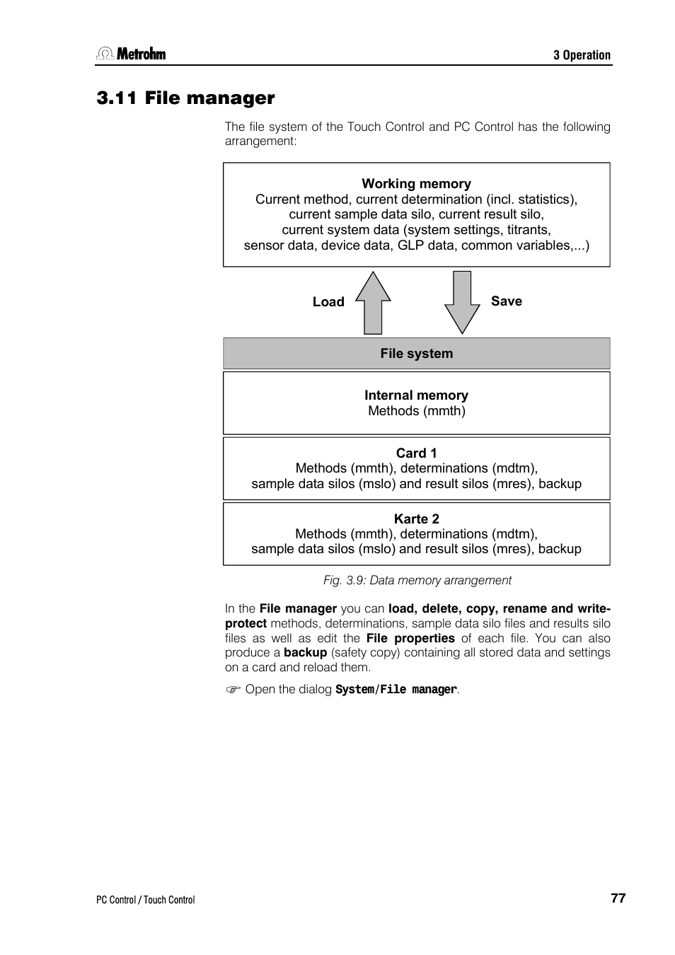 11 file manager, Ion 3.11 | Metrohm 840 PC Control 5.0 / Touch Control User Manual | Page 89 / 351