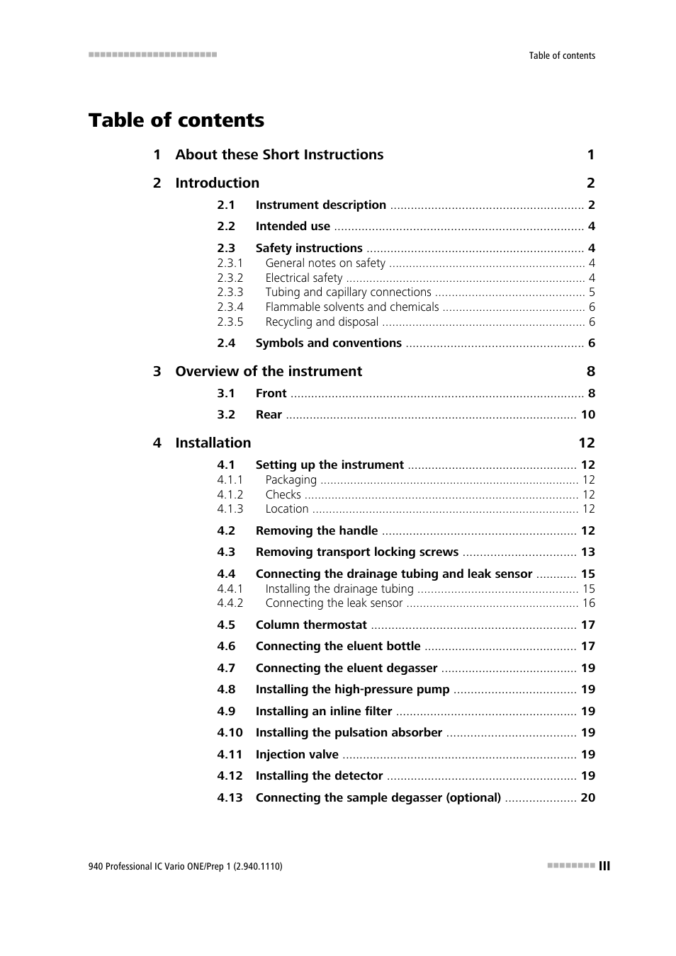 Metrohm 940 Professional IC Vario ONE/Prep 1 User Manual | Page 5 / 45