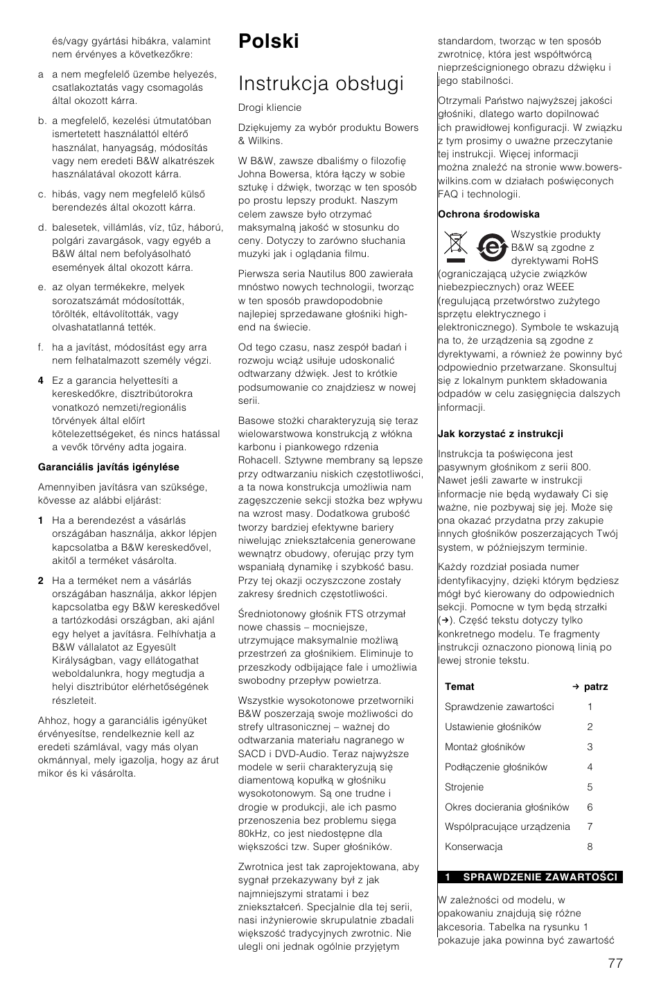 Polski instrukcja obs¡ugi | Bowers & Wilkins DS8S User Manual | Page 80 / 119