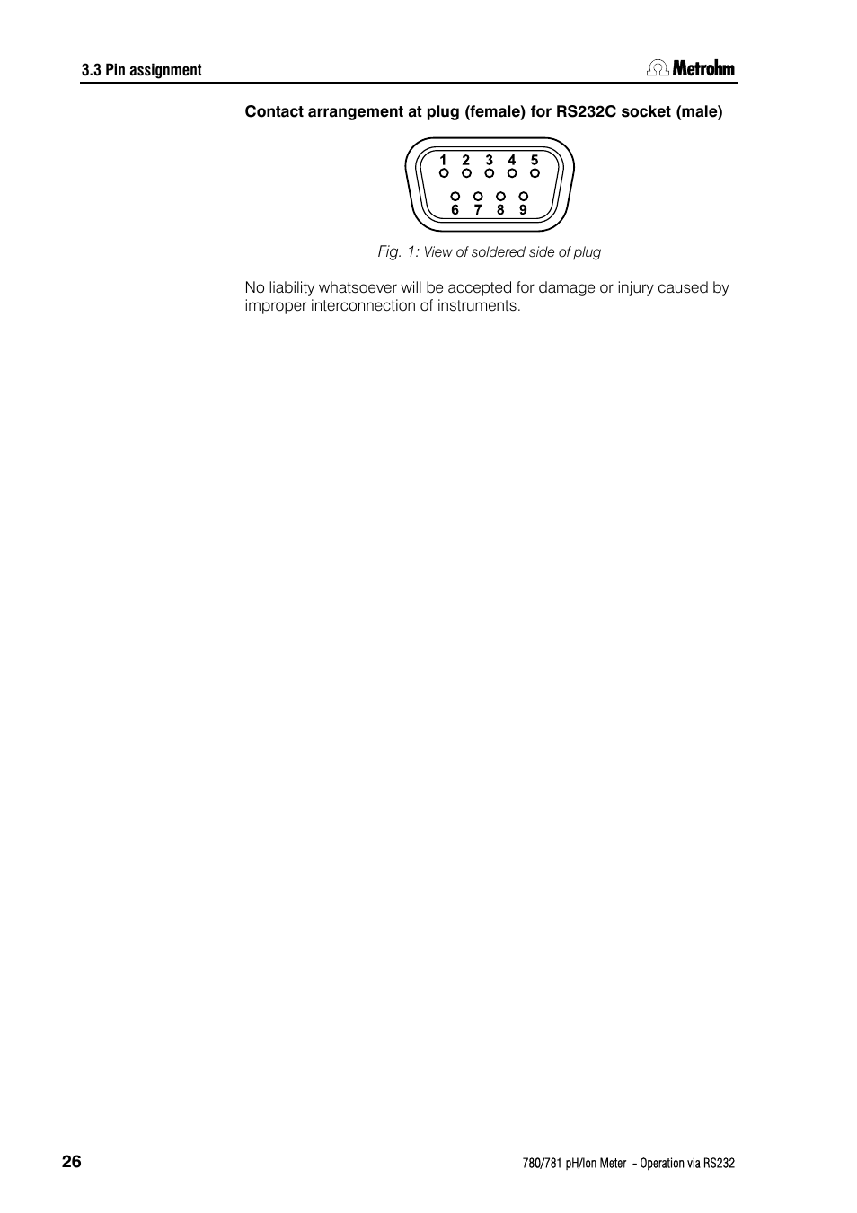 Metrohm 781 pH/Ion Meter: Operation via RS-232 User Manual | Page 28 / 29