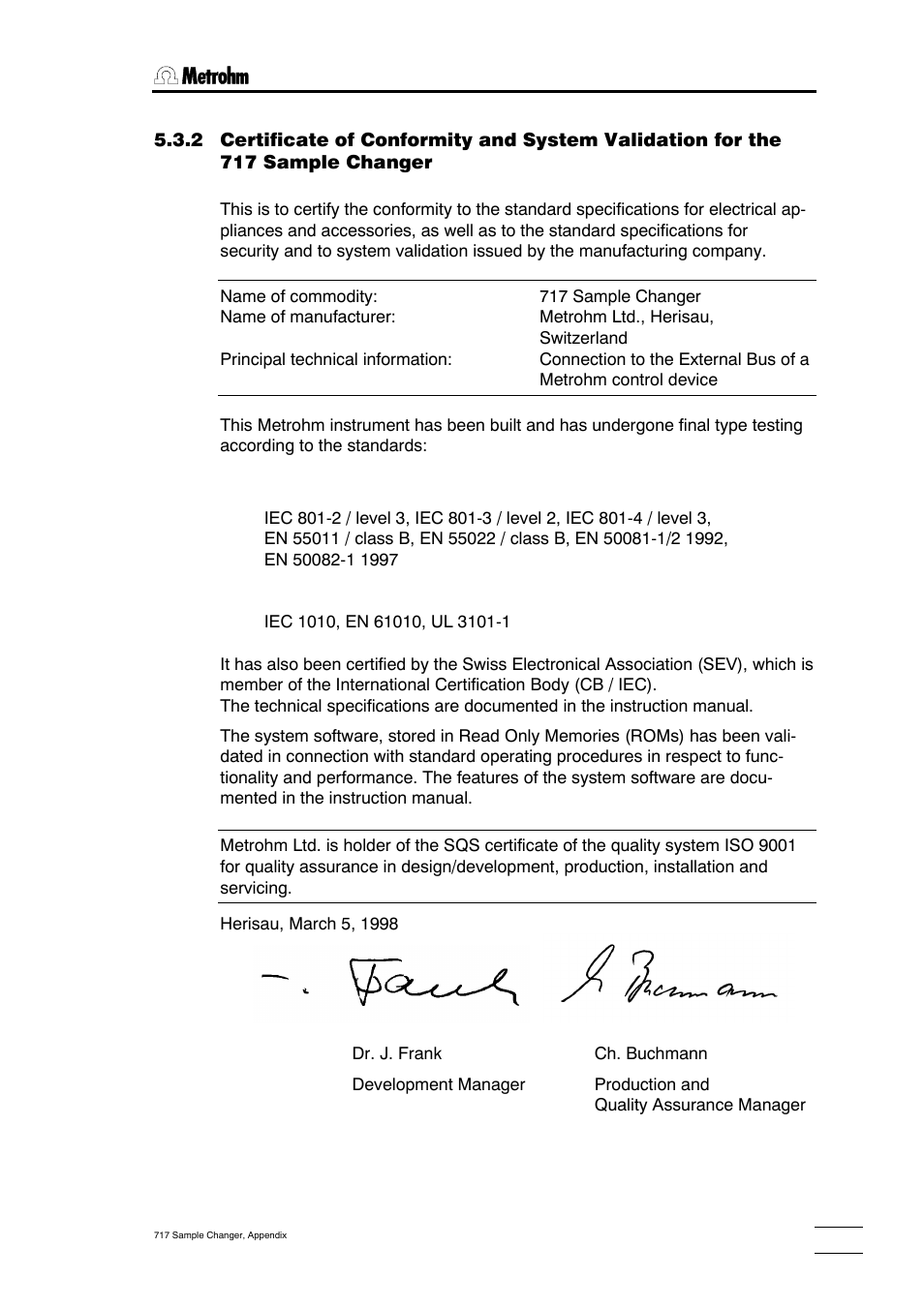 Metrohm 717 Sample Changer User Manual | Page 27 / 36