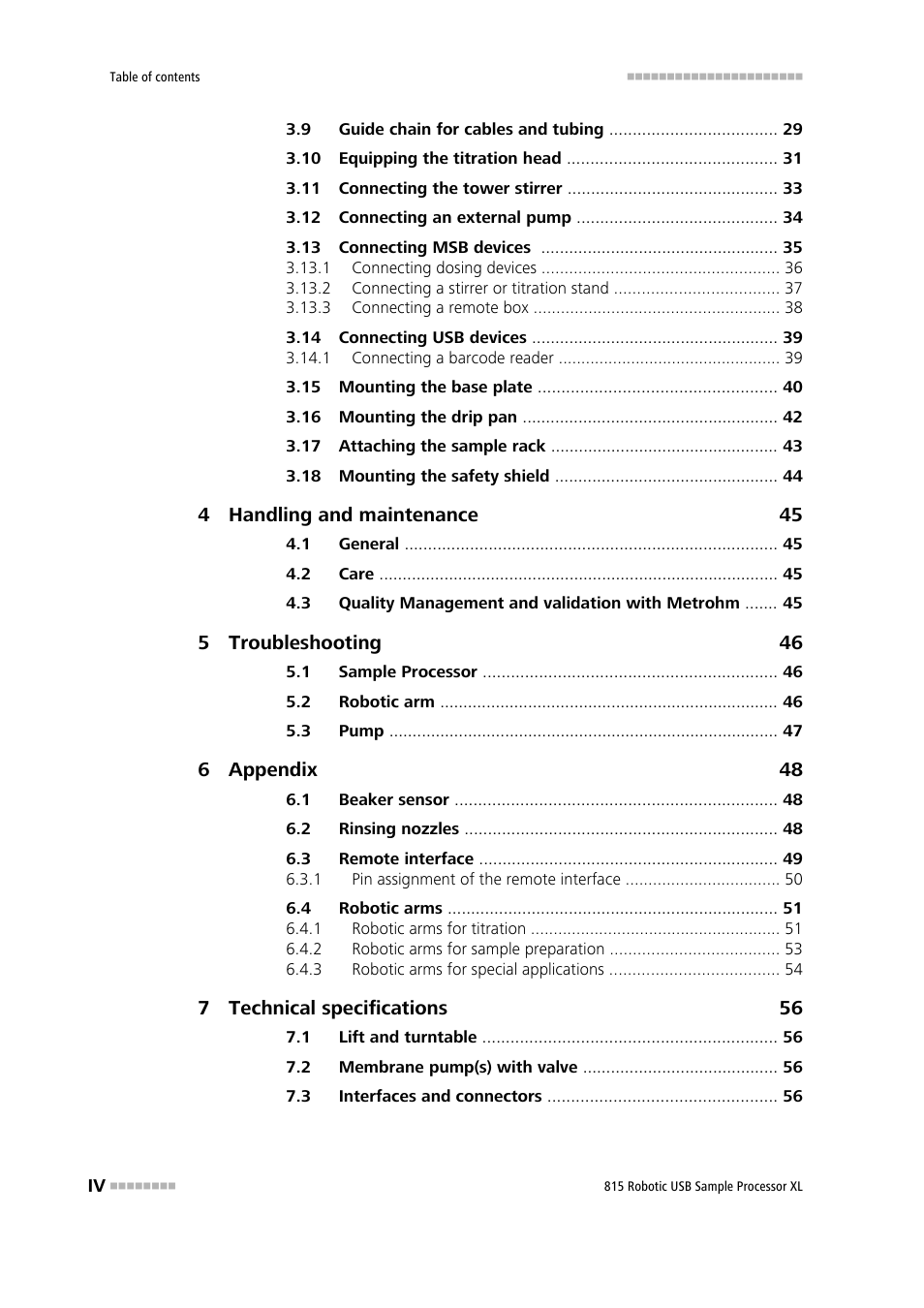 Metrohm 815 Robotic USB Sample Processor XL User Manual | Page 6 / 113
