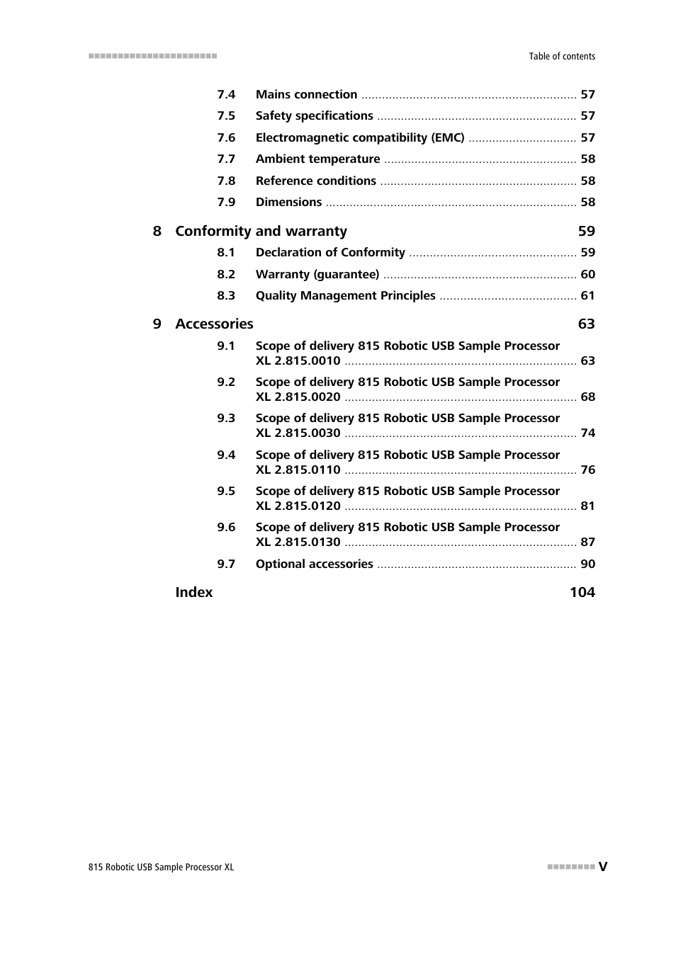 Metrohm 815 Robotic USB Sample Processor XL User Manual | Page 7 / 113