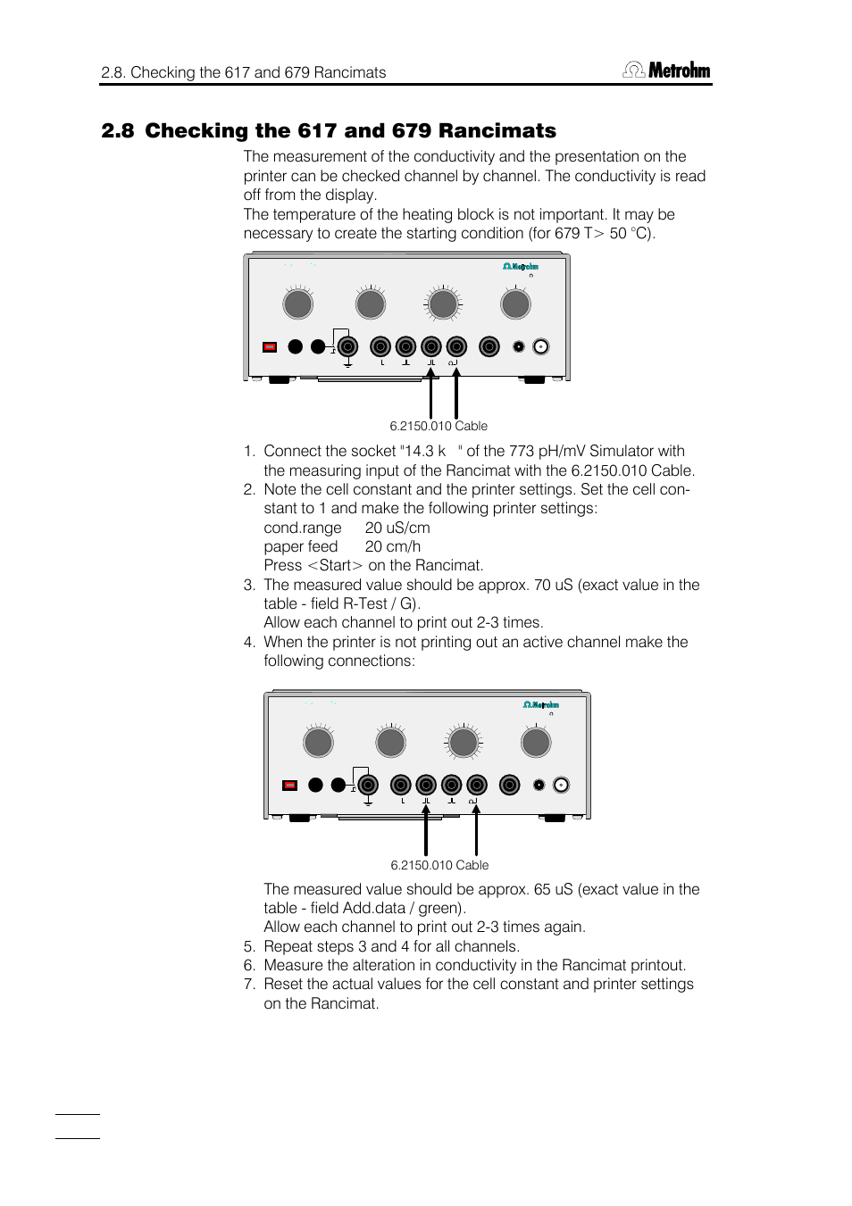 Metrohm 773 pH/mV Simulator User Manual | Page 12 / 18