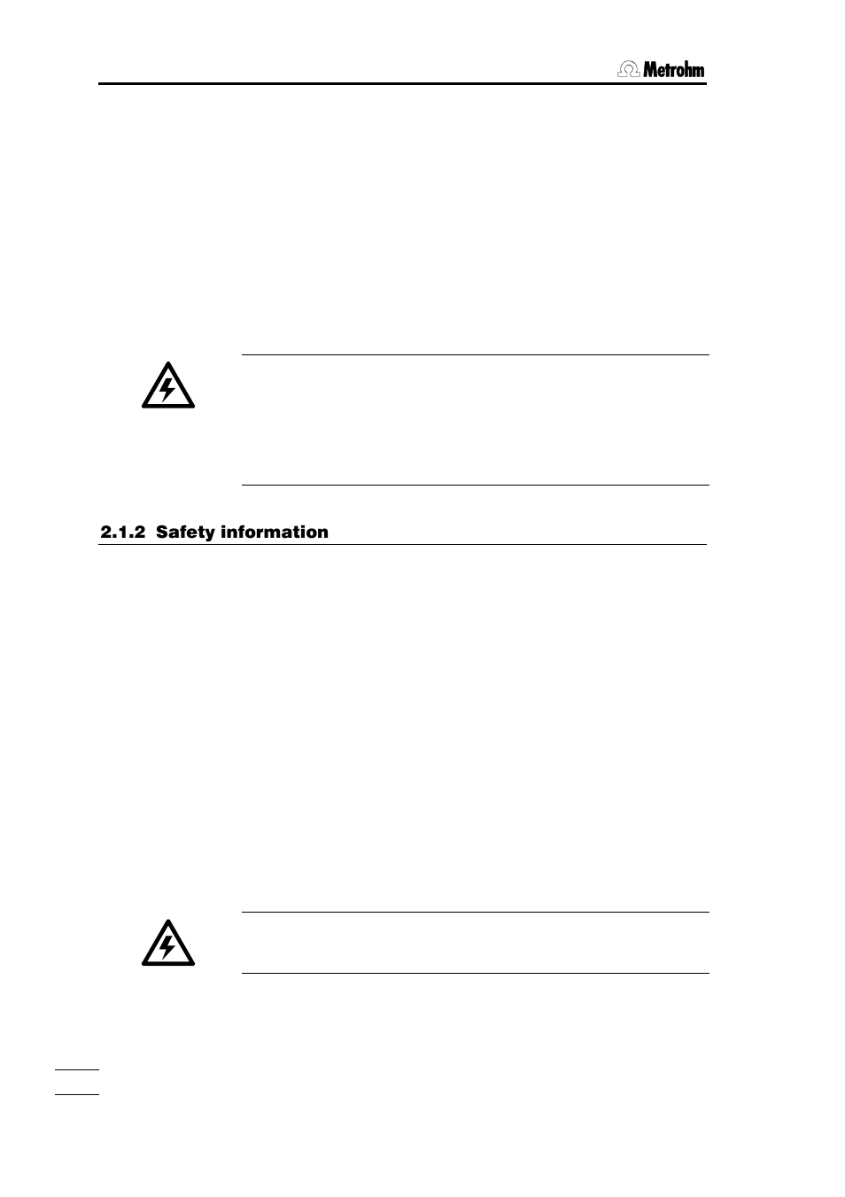 2 safety information | Metrohm 700 Dosino User Manual | Page 12 / 55