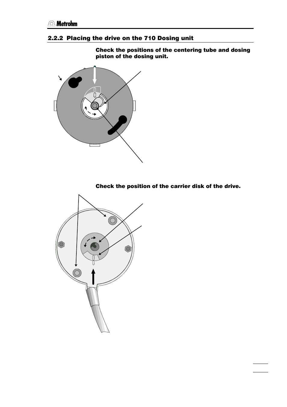 2 placing the drive on the 710 dosing unit | Metrohm 700 Dosino User Manual | Page 15 / 55