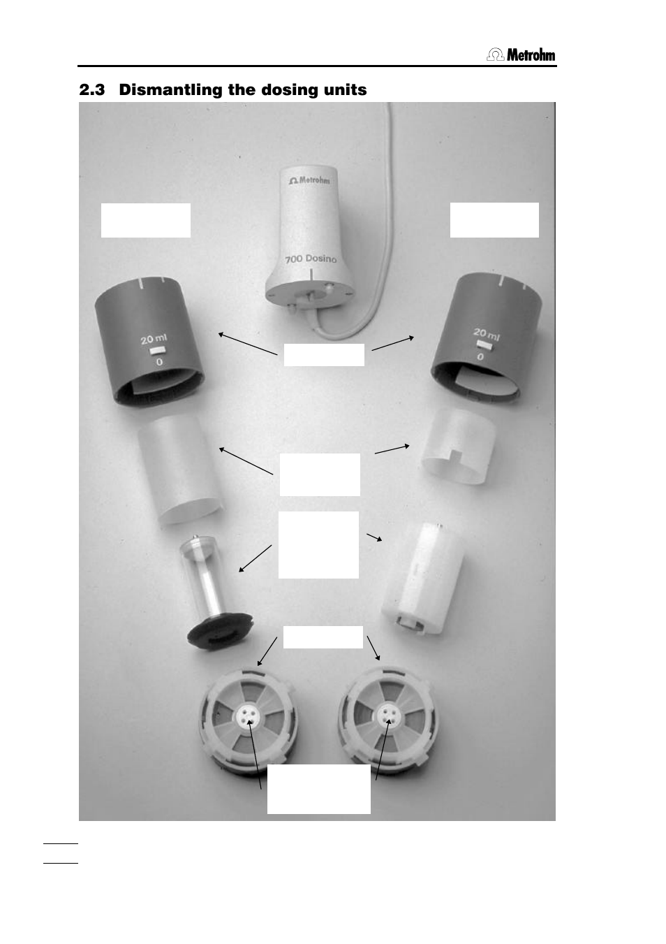 3 dismantling the dosing units | Metrohm 700 Dosino User Manual | Page 18 / 55