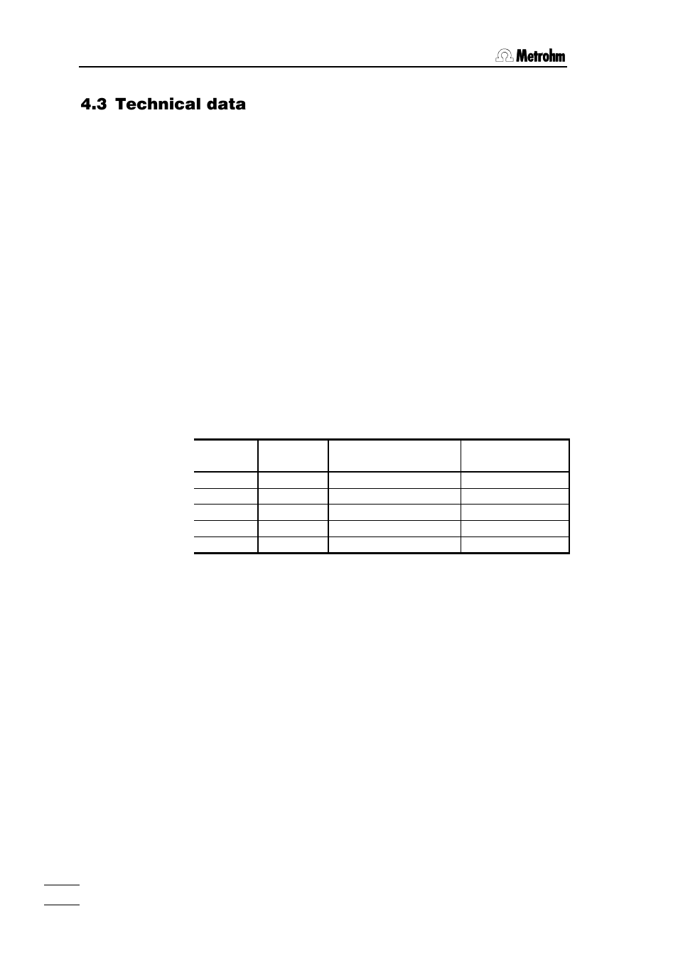 3 technical data | Metrohm 700 Dosino User Manual | Page 46 / 55