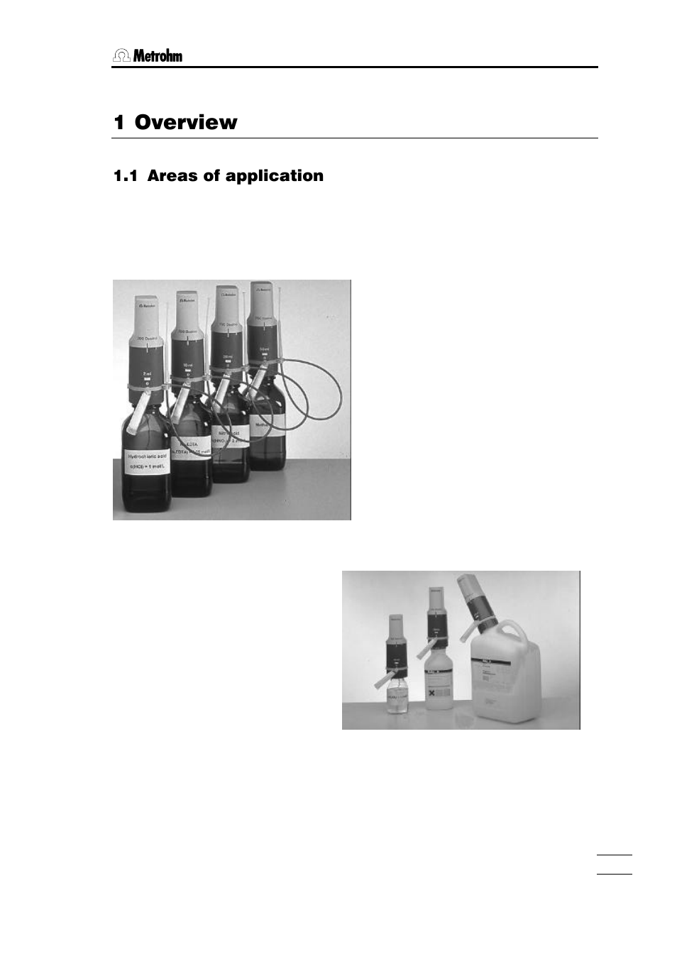 1 overview, 1 areas of application | Metrohm 700 Dosino User Manual | Page 7 / 55