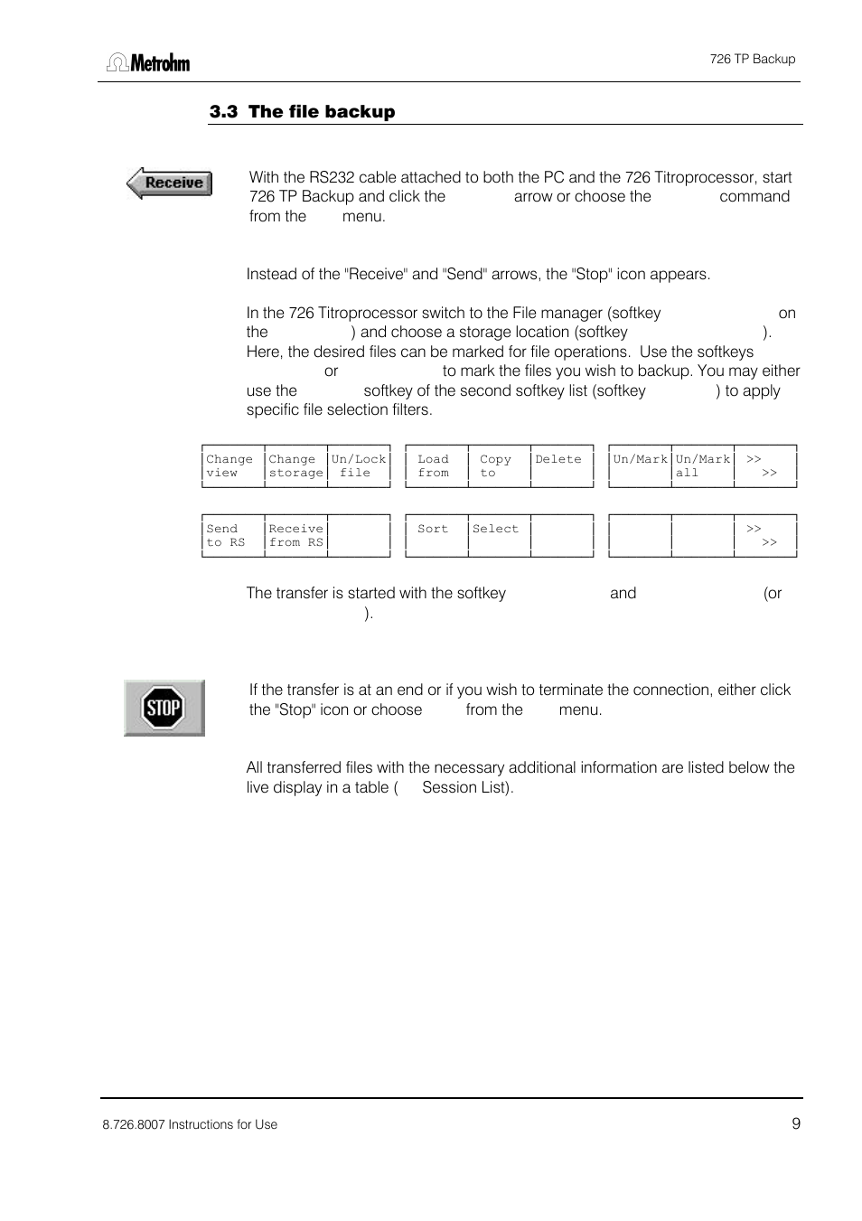 Metrohm 726 TP Backup User Manual | Page 10 / 28