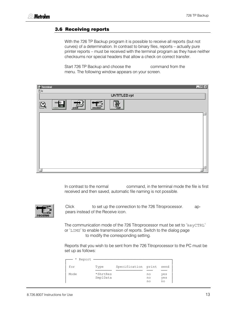 Metrohm 726 TP Backup User Manual | Page 14 / 28